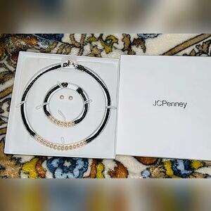 JCPenney Black and Cream Pearl Jewelry Set